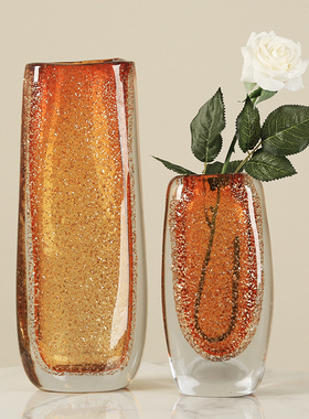 创意现代轻奢琉璃玻璃花瓶摆件酒店客厅玄关餐桌装饰摆设插花花器