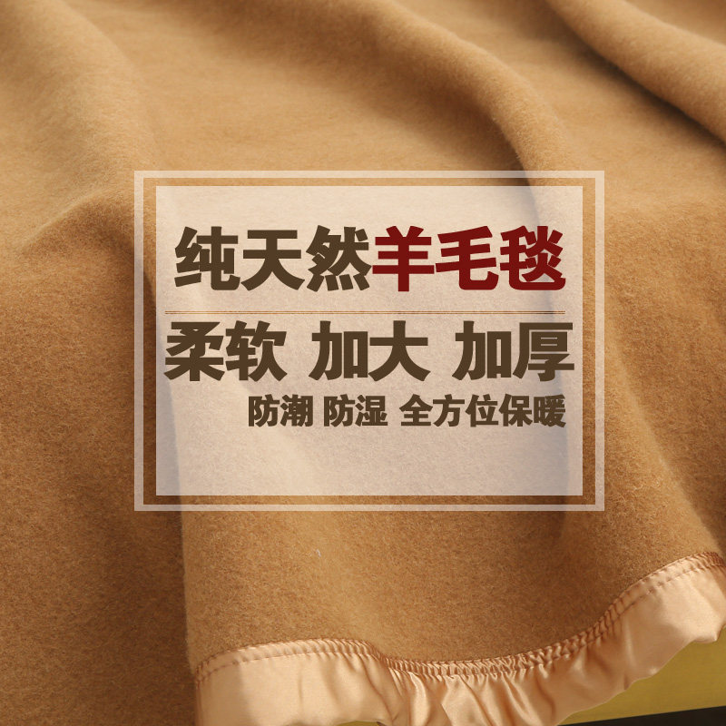 双人羊毛毯 冬季纯素色加大盖毯铺床垫毯子 防潮保暖柔软舒适铺床