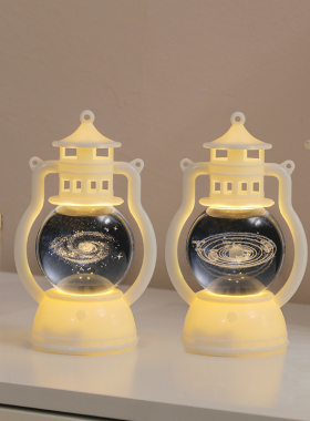 圣诞节发光水晶球小马灯造型摆件