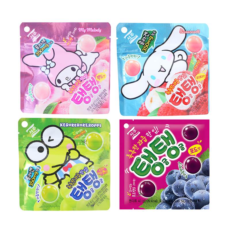 韩国进口零食SEOJU桃子葡萄荔枝果汁软糖三丽鸥HelloKitty联名40g
