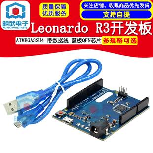 Leonardo R3开发板 ATMEGA32U4, 带数据线 蓝板QFN芯片