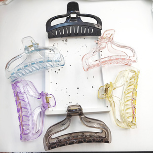 跨境爆款发夹果冻色鱼尾抓夹网红发卡创意 DIY百搭发饰鲨鱼夹