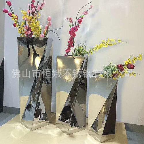 可定制金属不锈钢花瓶 / 室内室外装饰芦苇花瓶花箱