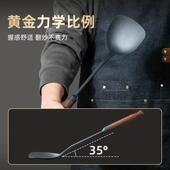 铸铁锅铲家用炒菜铲子厨具不锈钢木柄炒勺炒菜勺子铲套装 长柄汤勺