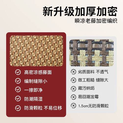 凉席地垫床垫睡觉打地铺神器榻榻米午睡垫褥家用冰丝藤席子爬爬垫