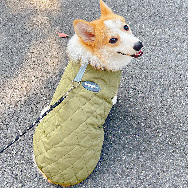 冬季加绒保暖可牵引中型犬马甲