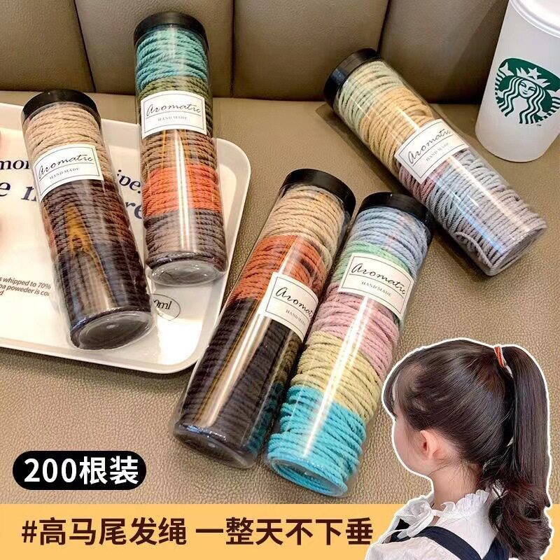 黑色不伤发女童拇指发圈橡皮筋