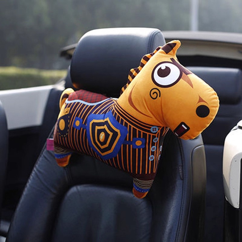 卡里努努马玩偶卡通汽车头枕车用靠枕车载护颈枕可爱车内座椅枕头