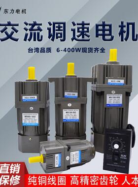 TLM东力调速马达齿轮减速电机220V6W-400W交流微小型电机马达慢速