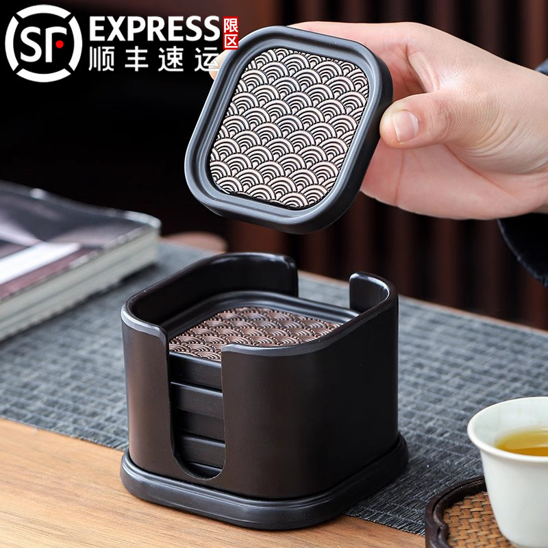 高档电木茶杯垫茶托 托茶道功夫茶具六君子配件实木隔热垫茶桌垫