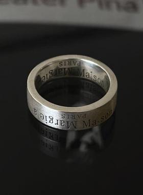 从不睡觉 马吉拉风格颠倒字母戒指纯银做旧Margiela男女情侣对戒