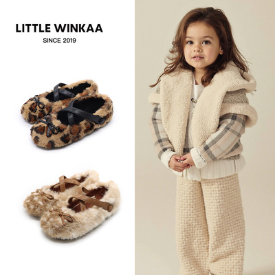 littlewinkaa女童豹纹软底舞蹈鞋
