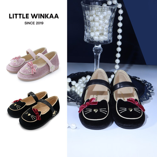 猫咪蝴蝶结软底公主鞋舞蹈鞋