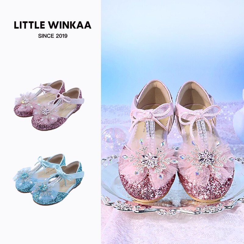 littlewinkaa水晶钻蝴蝶结凉鞋