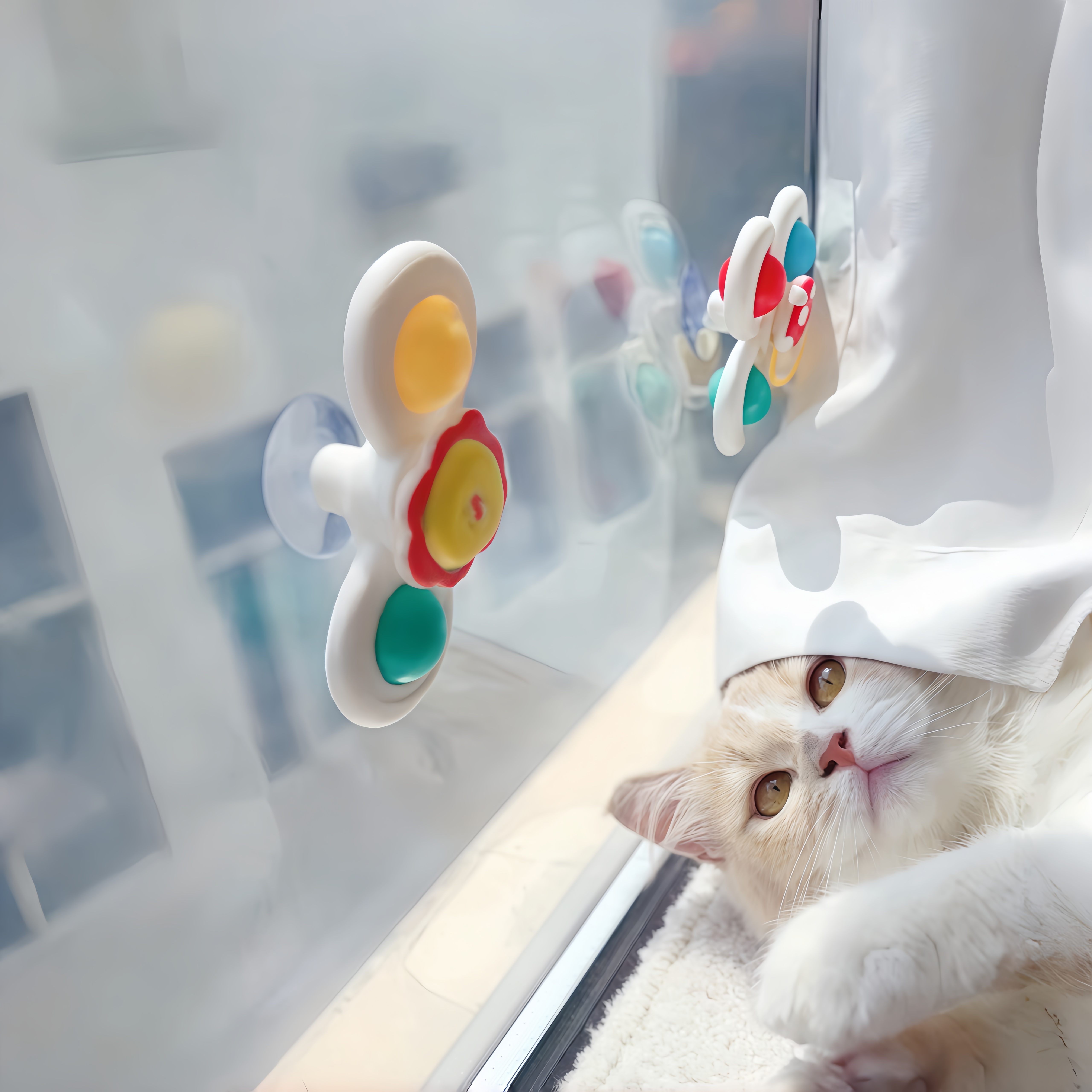 猫咪玩具吸盘转转乐解闷自嗨玩具旋转陀螺手环耐啃咬消耗体力神器