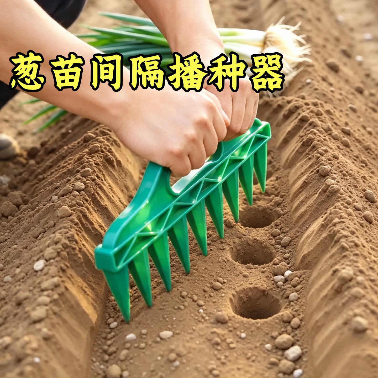 葱苗间隔播种器多功能园艺工具防滑挖土种植神器蔬菜植物扦插工具