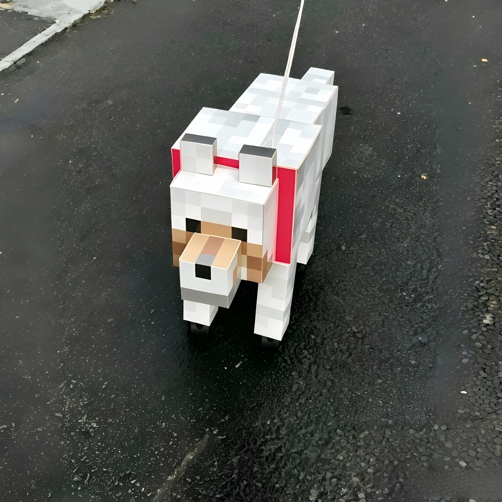 恶犬出没！mc我的世界大狗纸模型可遛狗学生摸鱼立体折纸整蛊玩具