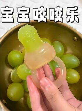 宝宝咬咬乐食品级硅胶推进式宝宝水果辅食器安抚奶嘴果蔬咬袋牙胶