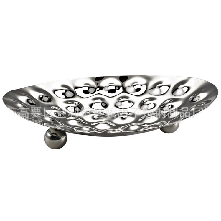 厂家直销不锈钢锤点果盘 酒店酒吧KTV自助餐餐厅锤印果盘小吃盘,家居饰品,果盘/果篓,淘宝优惠券,粉丝福利购,淘宝优惠卷