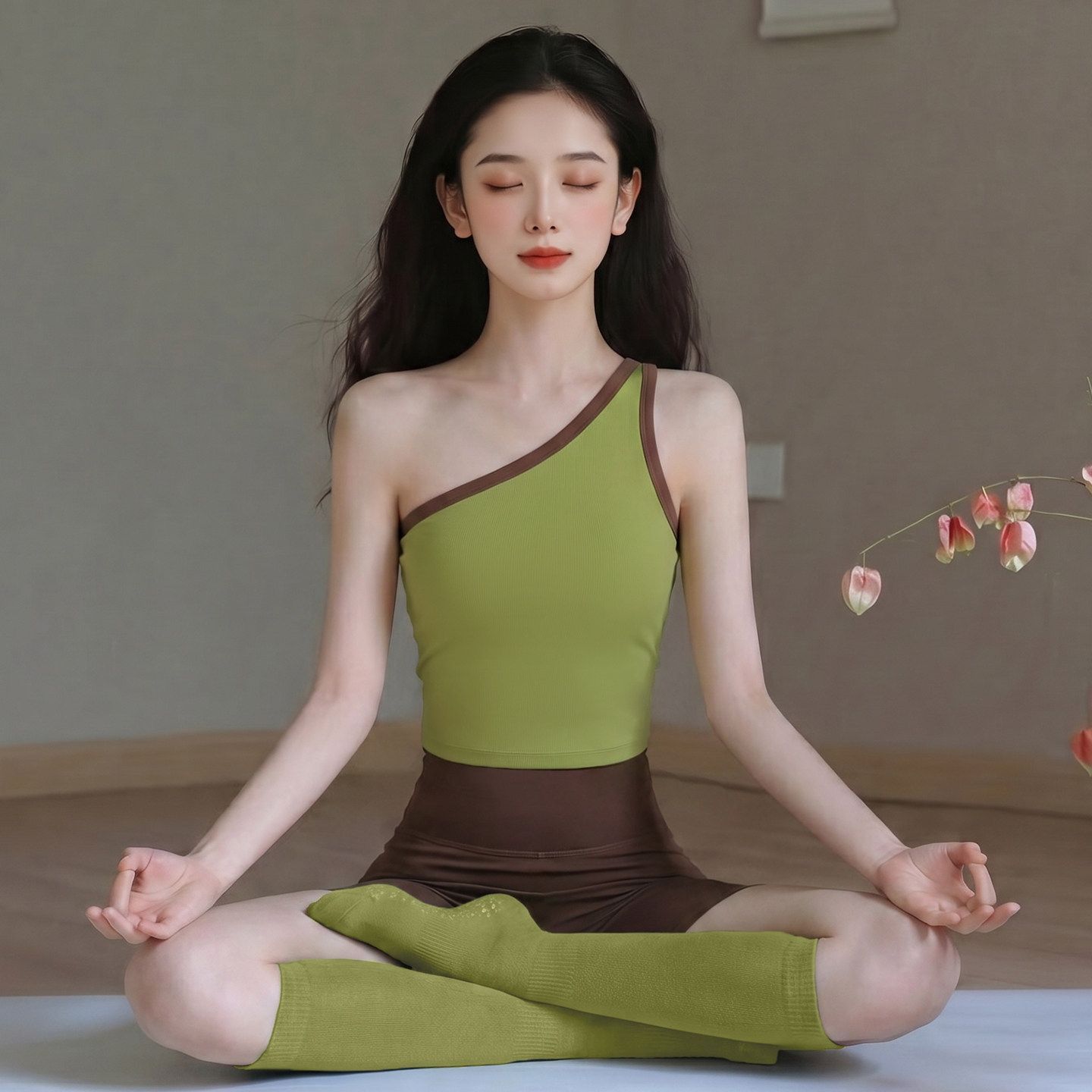 高级漂亮的瑜伽服套装女普拉提训练服瑜伽服夏薄款运动背心带胸垫图片