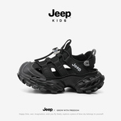 透气软底男孩户外涉水溯溪鞋 JEEP儿童凉鞋 男童女童黑色夏2025新款