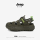 JEEP儿童运动凉鞋 男女童防滑沙滩鞋 魔术贴夏季 包头网面透气休闲鞋