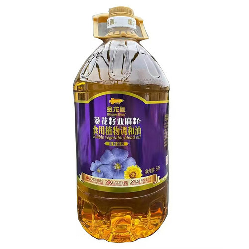 金龙鱼葵花籽亚麻籽食用植物调和油5L 非转基因家用炒菜