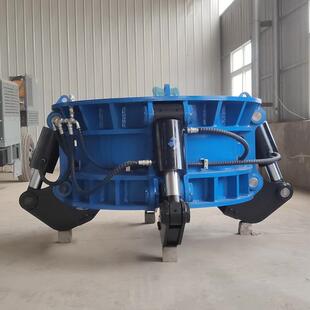 挖掘机属具液压拔桩机四爪圆桩截桩机小型高铁静音破桩机