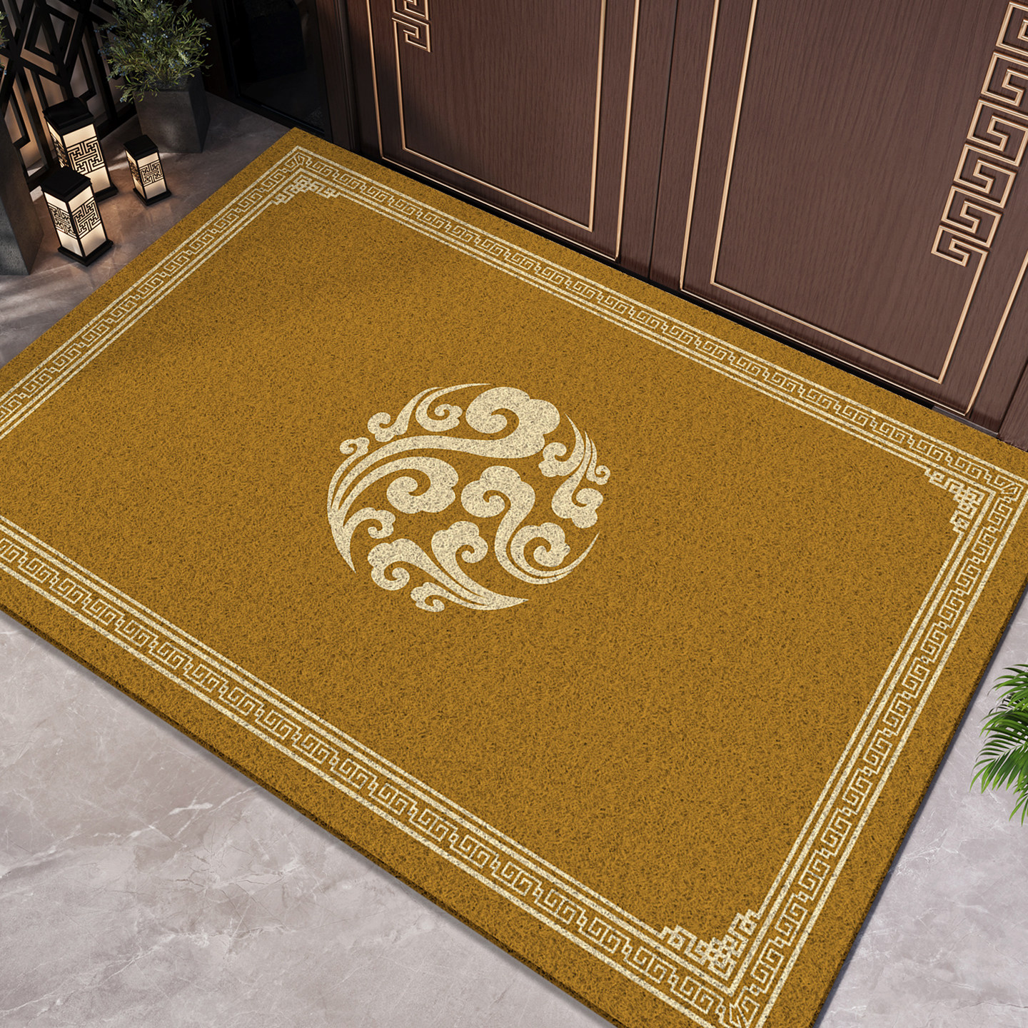 风水入户门地垫招财催运土黄色丝圈刮沙除尘耐脏免洗别墅室外地垫,居家布艺,入户地垫,淘宝优惠券,粉丝福利购,淘宝优惠卷
