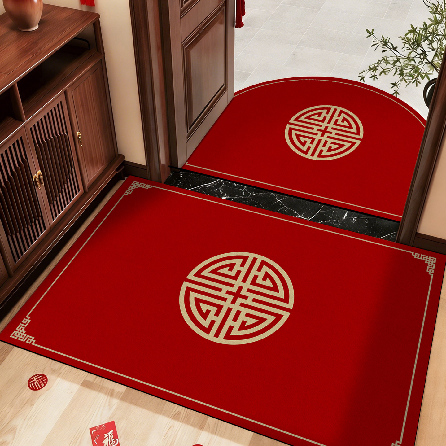2026新年款马年入户门地垫红色脚垫喜庆防滑门垫脚踏垫可裁剪地毯,居家布艺,入户地垫,淘宝优惠券,粉丝福利购,淘宝优惠卷