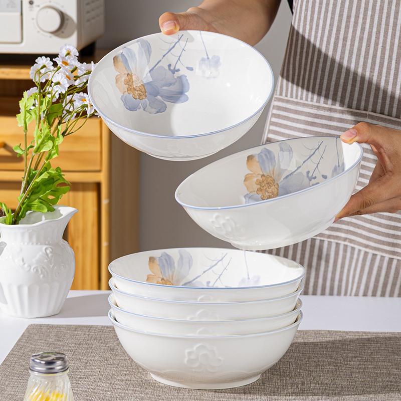 大号面碗家用陶瓷高颜值7英寸吃面碗大容量饭碗釉下彩泡面碗新款