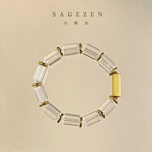 天然巴西白水晶手串原创设计小众