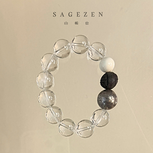 松间照｜天然白水晶手串收藏级猛犸象牙手链中药手串925银女款