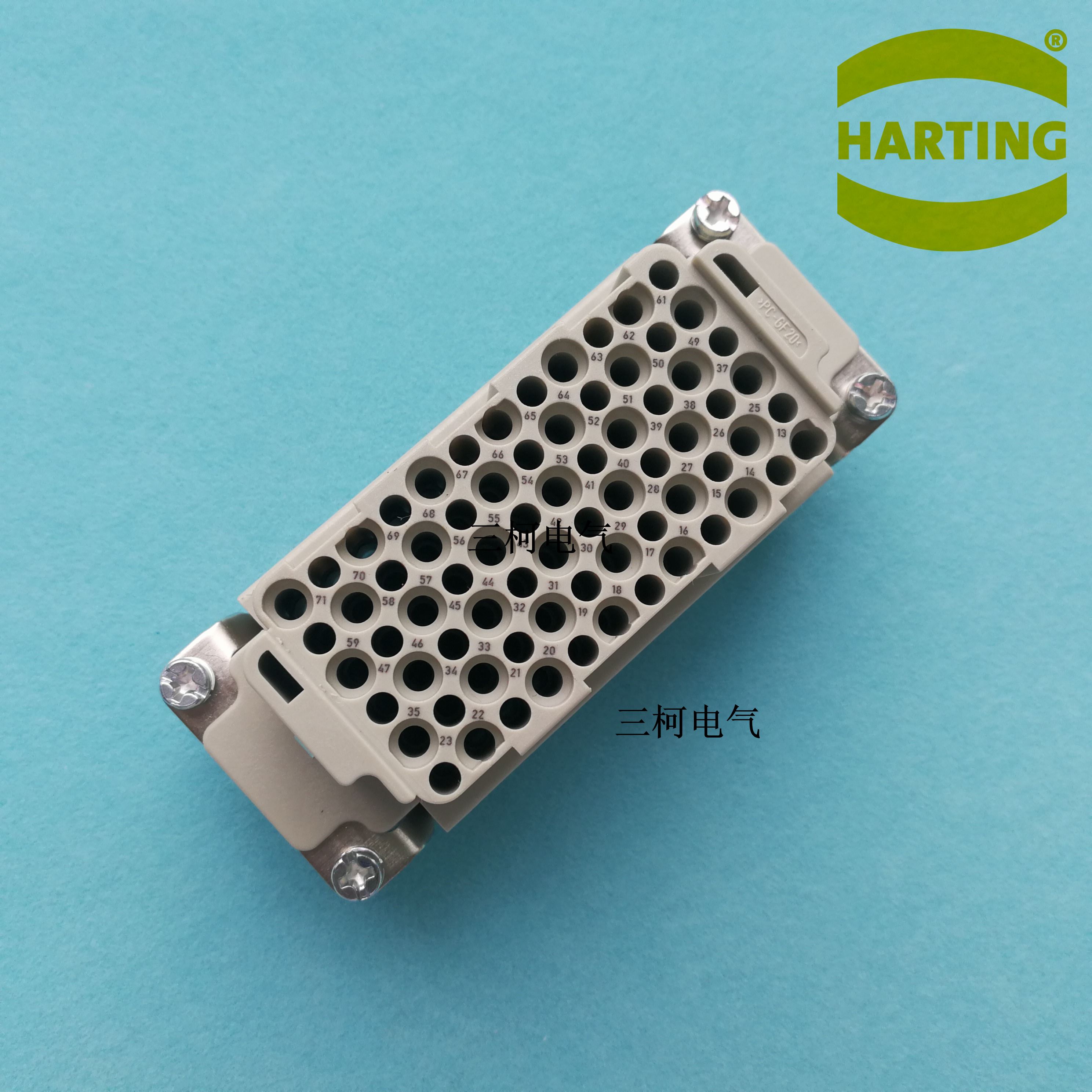 harting浩亭哈丁 09160723101   72针母芯矩形重载连接器航空插头