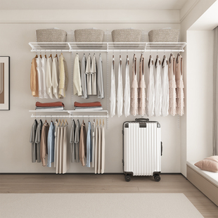 金属衣柜组合套装 2.4米开步入放式 家用挂衣置物 置立方 工厂价