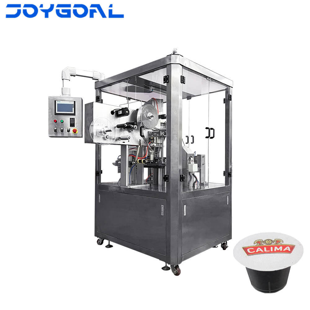 全自动螺旋下料转盘式雀巢K杯咖啡胶囊粉剂伺服灌装封口机生产线