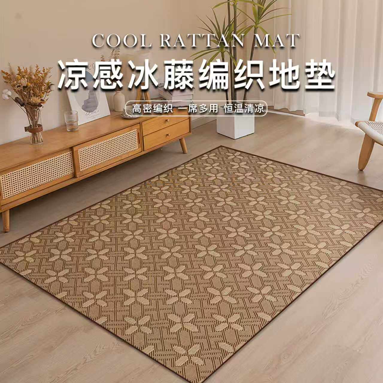 新款夏季凉席地垫家用卧室榻榻米垫床边垫客厅茶几地毯防滑脚垫