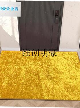 l金黄色入户门垫招财进宝地垫土黄色客厅玄关地毯高档Y进门防滑脚