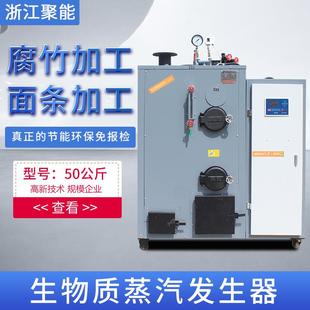 浙江聚能50公斤生物质环保颗粒蒸汽发生器腐竹面条加工锅炉