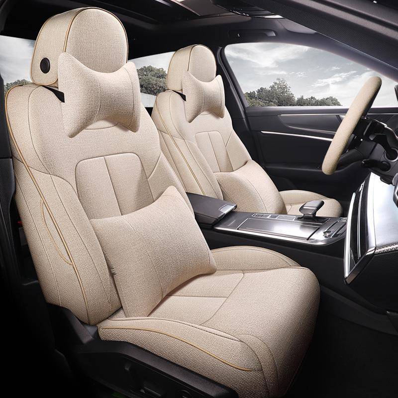 五座透气麻布专车专用A6L汽车坐垫全包春夏秋冬四季通用款座椅套