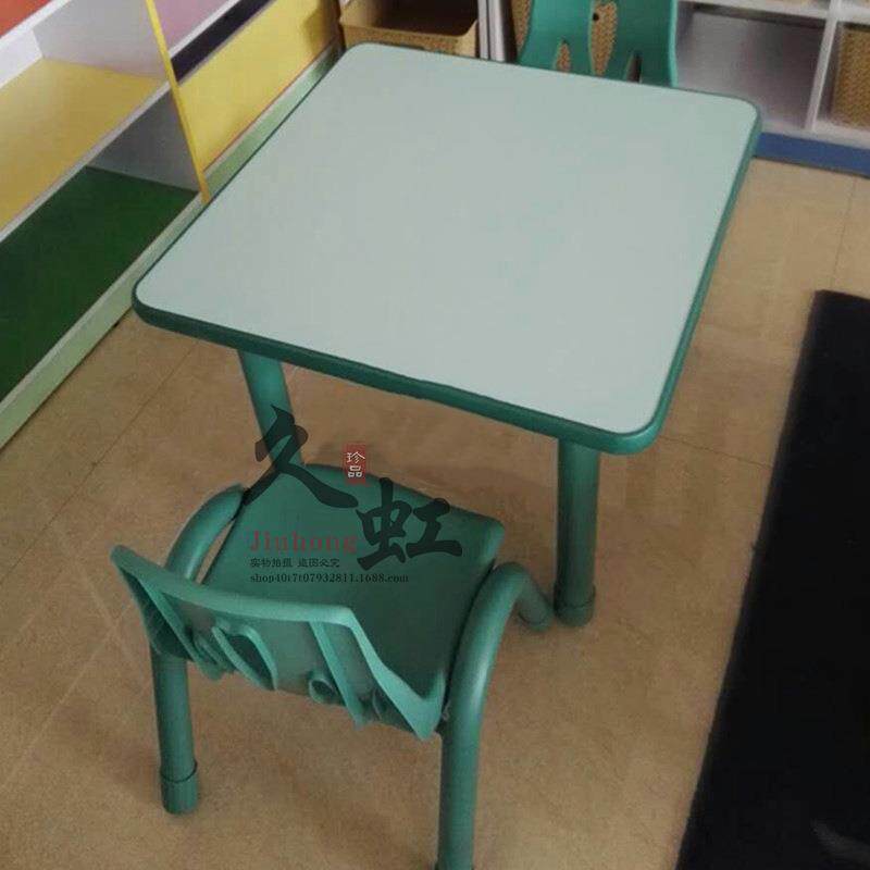 幼儿园专用正方桌椅防火板桌儿童塑料正方桌学习桌四人桌升降桌子