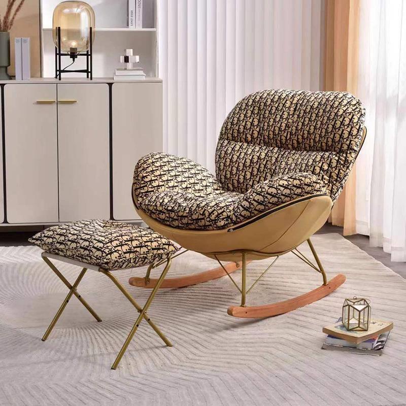 北欧轻奢摇摇椅大人躺椅客厅懒人沙发单人阳台家用休闲蜗牛蛋壳椅