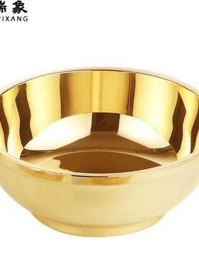 瑞象 6.5英寸加厚铜碗饭碗家用吃面碗大号米饭碗铜餐具金饭碗摆件