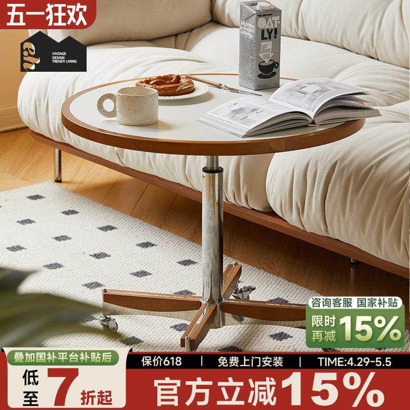 复古实木圆桌简约客厅移动沙发边几阳台茶几桌小户型餐厅小饭桌子,住宅家具,角几/边几,淘宝优惠券,粉丝福利购,淘宝优惠卷