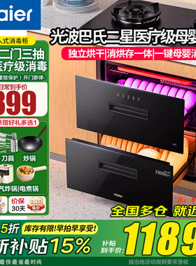 Haier海尔EB021消毒柜家用小型大容量115L嵌入式碗筷碗柜烘干一体