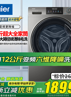 海尔滚筒洗衣机12公斤全自动家用XQG120-L50DS出租房宿舍洗脱一体