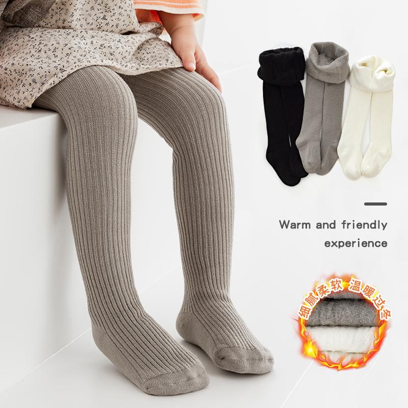 婴儿连裤袜秋冬加绒加厚大PP儿童连体袜外穿中厚幼儿女宝宝打底裤