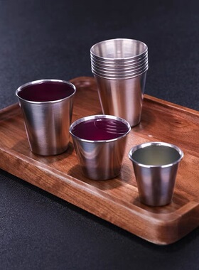 酒吧商店迷你不锈钢鸡尾酒杯小酒杯一口杯便携耐摔试饮杯子弹杯