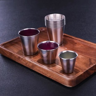 酒吧商店迷你不锈钢鸡尾酒杯小酒杯一口杯便携耐摔试饮杯子弹杯