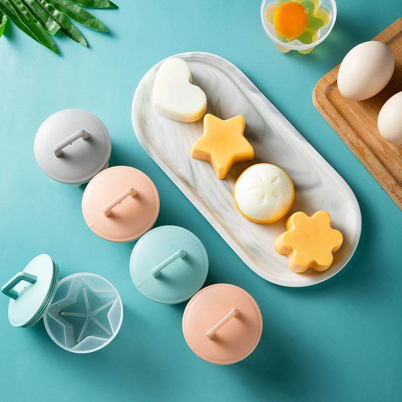 DIY蒸蛋模5件套耐高温煮蛋器爱心布丁雪糕宝宝辅食鸡蛋羹蒸米糕模